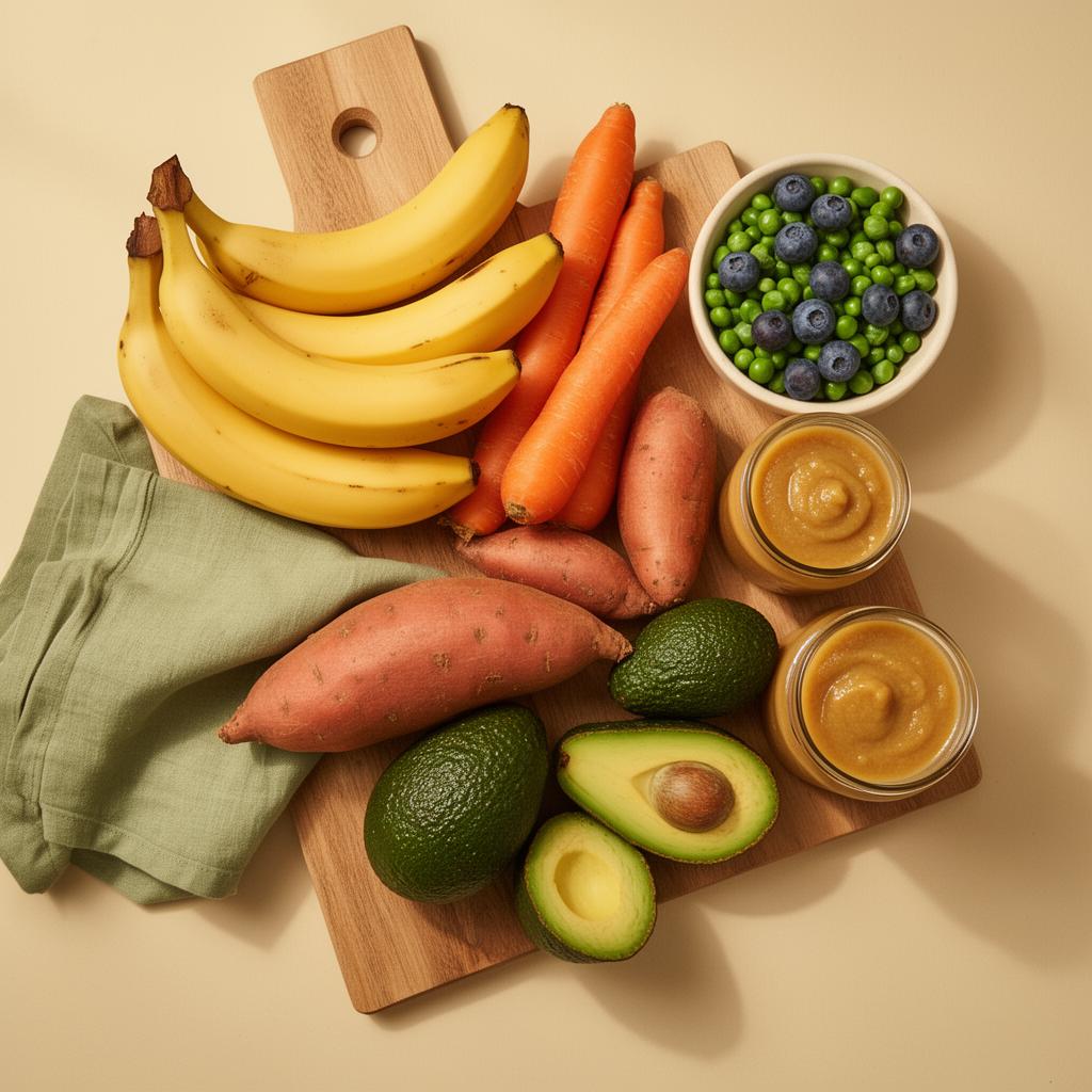 Fresh wholesome ingredients for homemade baby food